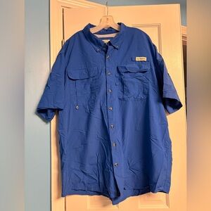 Magellan Relaxed Fit Collared Fishing Gear Royal Blue Shirt 2XL H23